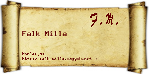 Falk Milla névjegykártya